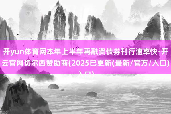 开yun体育网本年上半年再融资债券刊行速率快-开云官网切尔西赞助商(2025已更新(最新/官方/入口)