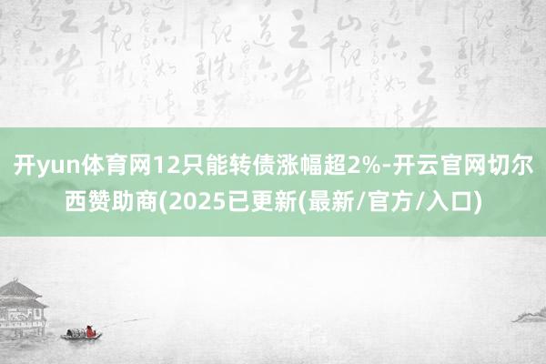 开yun体育网12只能转债涨幅超2%-开云官网切尔西赞助商(2025已更新(最新/官方/入口)