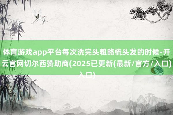 体育游戏app平台每次洗完头粗略梳头发的时候-开云官网切尔西赞助商(2025已更新(最新/官方/入口)